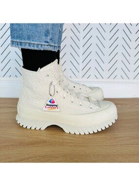 ❤️Converse Chuck Taylor Lugged 2.0 Jacquard 7 Women Shoes Sneakers Beige A00876C